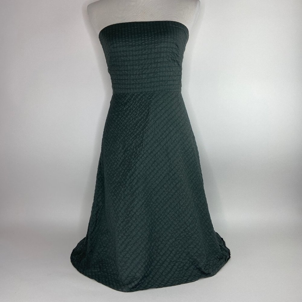 Gray Strapless A-line Knee Length Dress